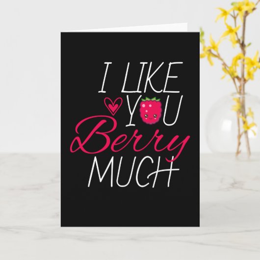 Ik hou van veel fruitframbozen kaart (Gele Bloem)