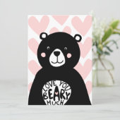 Ik hou van veel Scandinavische Beer Valentijnse Feestdagenkaart (Staand voorkant)