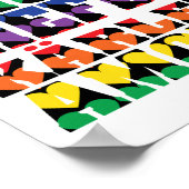 Ik hou van veel talen en regenboogharten poster (Hoek)