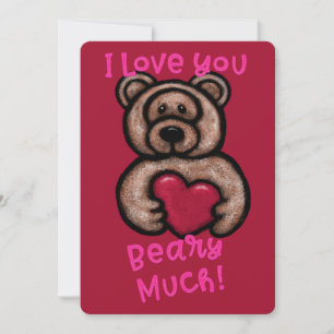Ik hou van veel Teddy Bear Valentijn Feestdagenkaart