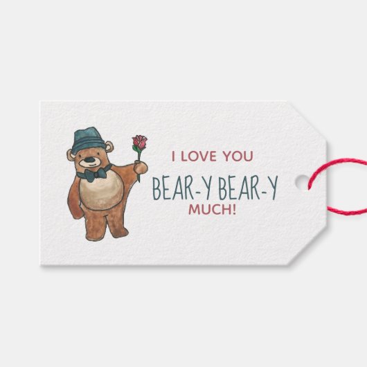 Ik hou van veel Teddy Bear Valentijnsdag Cadeaulabel (Voorkant (Horizontaal))