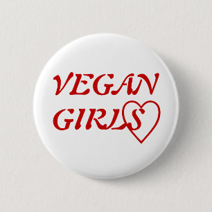 Ik hou van Vegan Girls Ronde Button 5,7 Cm