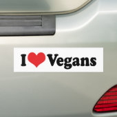 Ik hou van veganisten bumpersticker (Op auto)