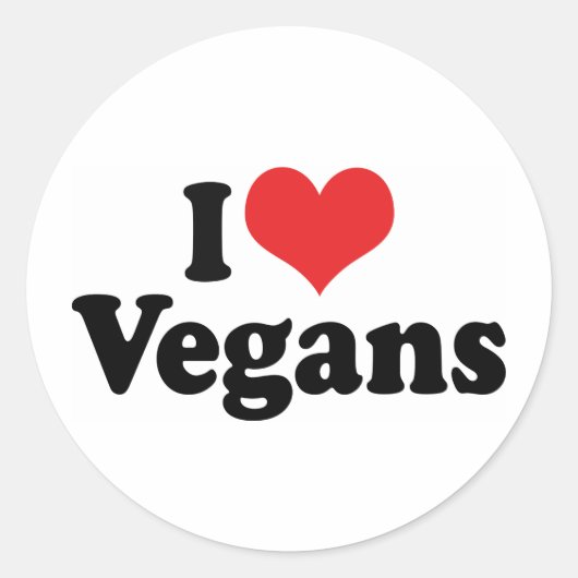Ik hou van veganisten ronde sticker (Voorkant)