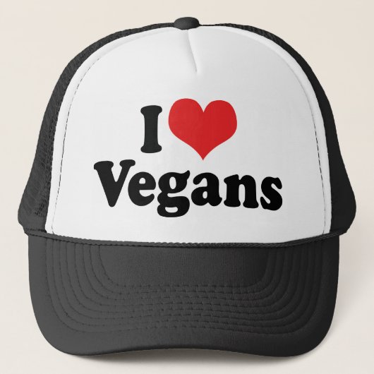Ik hou van veganisten trucker pet (Voorkant)