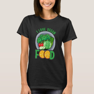 Ik hou van Veganistisch eten Vegan gezegde T-shirt