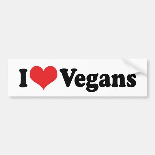 Ik hou van veganistische Bumpersticker (Voorkant)