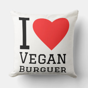 Ik hou van veganistische hamburger kussen