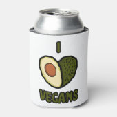 Ik hou van Vegans Hartvormige avocado Blikjeskoeler (Blikje Voorkant)