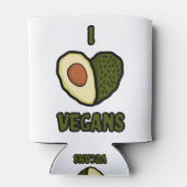Ik hou van Vegans Hartvormige avocado Blikjeskoeler (Achterkant)