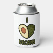 Ik hou van Vegans Hartvormige avocado Blikjeskoeler (Blikje Achterkant)