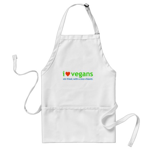ik hou van vegans standaard schort (Voorkant)