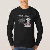 Ik hou van Vegans... tot Bubby Funny T-Shirt. T-shirt (Voorkant)