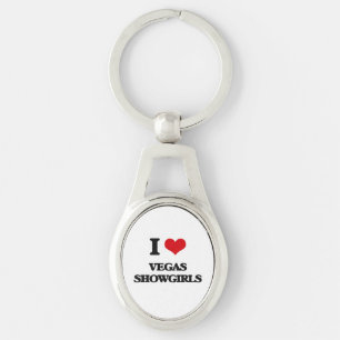 Ik hou van Vegas Showgirl Sleutelhanger