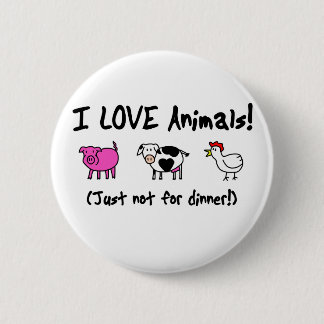 Ik hou van Vegetarie Ronde Button 5,7 Cm