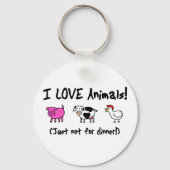 Ik hou van Vegetarie Sleutelhanger (Voorkant)