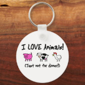Ik hou van Vegetarie Sleutelhanger (Voorkant)