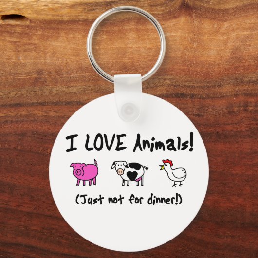 Ik hou van Vegetarie Sleutelhanger (Voorkant)