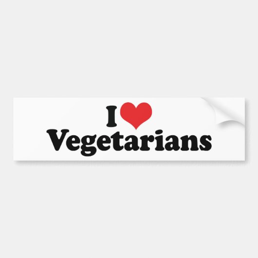 Ik hou van vegetariërs bumpersticker (Voorkant)
