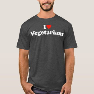 Ik hou van vegetariërs Vegetarian T Vegan Vegetari T-shirt