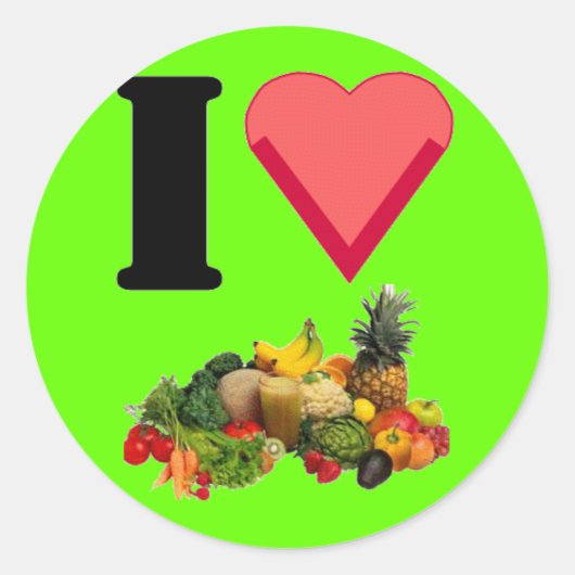 Ik hou van veggies Sticker (Voorkant)