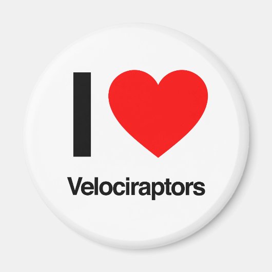 ik hou van velociraptors magneet (Voorkant)