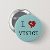 Ik hou van Venetië Ronde Button 5,7 Cm (Voorkant /achterkant)