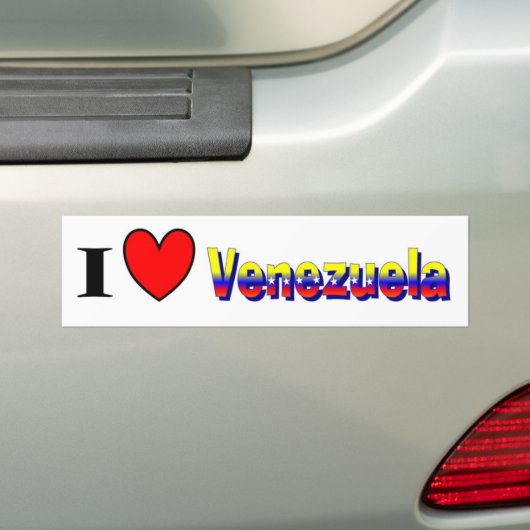Ik hou van Venezuela Bumpersticker (Op auto)