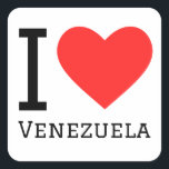 Ik hou van Venezuela Vierkante Sticker<br><div class="desc">Ik hou van Venezuela,  voor reisliefhebbers</div>