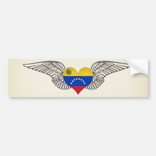 Ik hou van Venezuela - vleugels Bumpersticker (Voorkant)