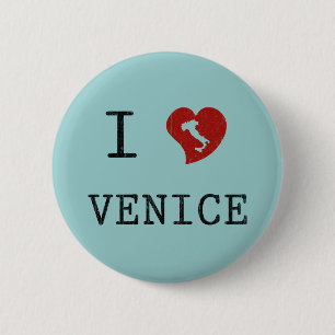 Ik hou van Venice Ronde Button 5,7 Cm