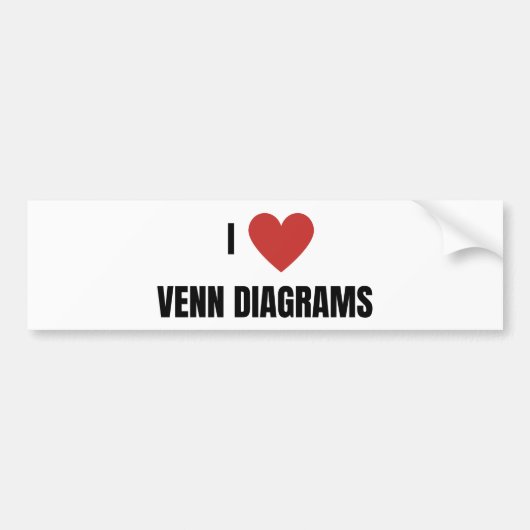 Ik hou van venndiagrammen bumpersticker (Voorkant)