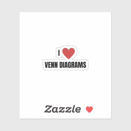 Ik hou van venndiagrammen sticker (Vel)