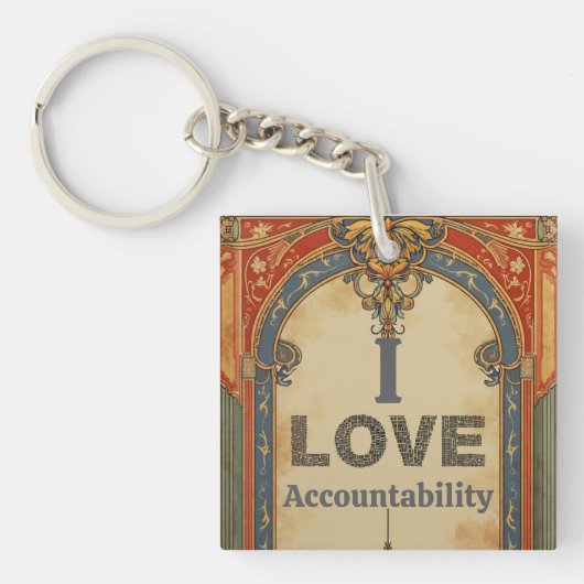 Ik hou van verantwoordelijkheid sleutelhanger (voorkant)