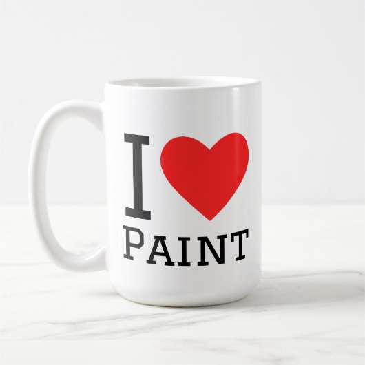 Ik hou van verf koffiemok (Links)