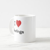 Ik hou van vergaderingen van Mad Crazy Manager Cow Koffiemok (Voorkant links)