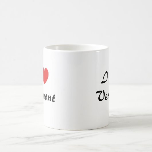 Ik hou van Vermont Heart Typography Coffee Mok (Center)