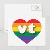 Ik hou van Vermont Rainbow Heart Briefkaart (Voorkant / Achterkant)