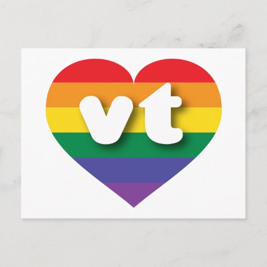 Ik hou van Vermont Rainbow Heart Briefkaart (Voorkant)