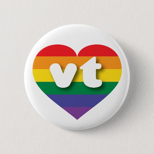 Ik hou van Vermont Rainbow Heart Ronde Button 5,7 Cm (Voorkant)