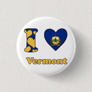 Ik hou van Vermont Ronde Button 3,2 Cm