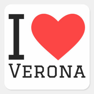 Ik hou van Verona Vierkante Sticker
