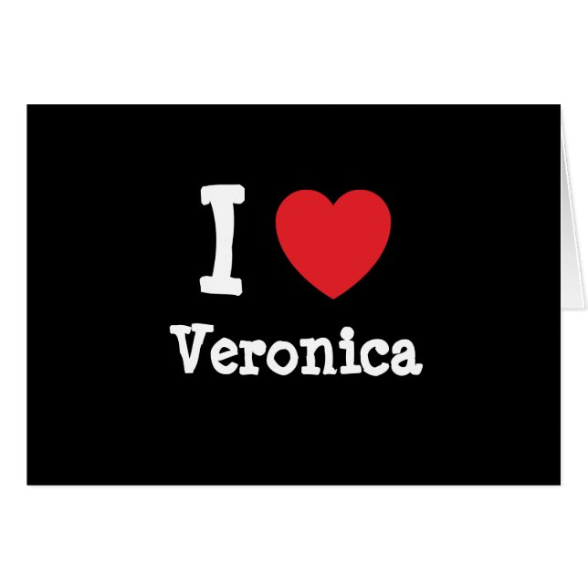 Ik hou van Veronica hart T-Shirt (Voorkant Horizontaal)