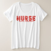 Ik hou van verpleegkunde - Cat Nurse Grote Maat T-shirt (Design voorkant)