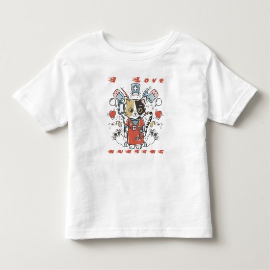 Ik hou van verpleegkunde - Cat Nurse Kinder Shirts (Voorkant)