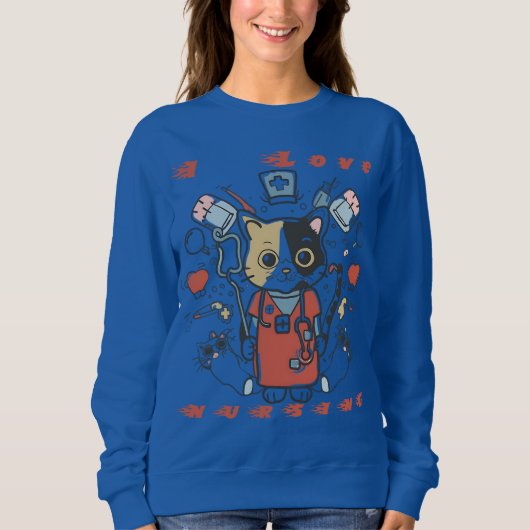 Ik hou van verpleegkunde - Cat Nurse Trui (Voorkant)