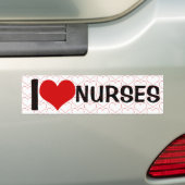 Ik hou van verpleegkundigen bumpersticker (Op auto)
