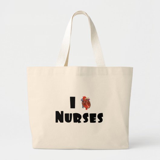 Ik hou van verpleegkundigen grote tote bag (Voorkant)