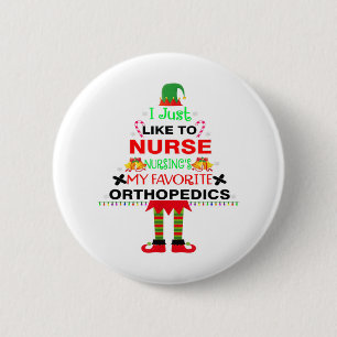 Ik hou van verpleegster's favoriete kerstman. ronde button 5,7 cm
