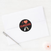 Ik hou van verstopping dansen schoen hart ronde sticker (Envelop)